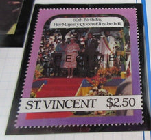 Load image into Gallery viewer, 1986 QUEEN ELIZABETH II 60TH BIRTHDAY ST VINCENT STAMPS &amp; ALBUM SHEET
