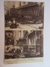 Load image into Gallery viewer, WWI POSTCARD YPRES SAINT MARTIN CATHEDRAL BEFORE &amp; AFTER BOMBARDMENT A5
