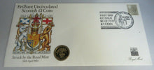 Load image into Gallery viewer, 1984 SCOTTISH £1 COIN COVER, ROYAL MAIL 16p STAMP, POSTMARK PNC
