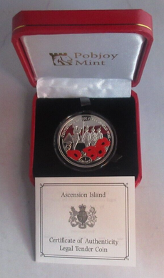 2018 Last Post First World War Centenary Silver Proof Coloured Poppy Coin BoxCoa
