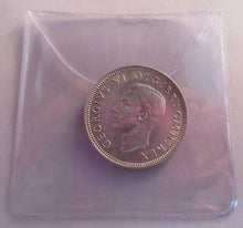 Load image into Gallery viewer, 1939 KING GEORGE VI BARE HEAD .500 SILVER ONE SHILLING COIN &amp; CLEAR FLIP E2
