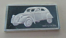 Load image into Gallery viewer, 1949 CITROEN 15mm X 10mm 1.60gram SILVER INGOT WITH INFORMATION SLIP
