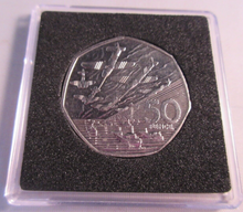 Load image into Gallery viewer, 1994 D-DAY 50TH ANNIVERSARY FIFTY PENCE 50P COIN IN QUADRANT CAPSULE
