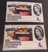 Load image into Gallery viewer, 1964 QEII 20th INTERNATIONAL GEOGRAPHICAL CONGRESS PRE DECIMAL STAMPS MNH HOLDER
