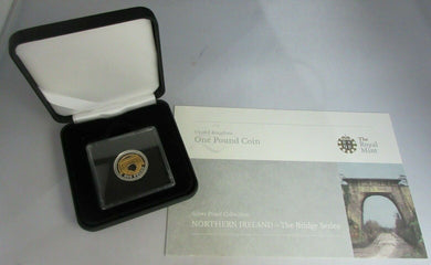 2008 Royal Mint Northern Ireland Bridge Series £1 Pound Silver Gold Proof Coin