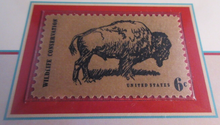 Load image into Gallery viewer, 1936 CONGRESS PROTECTS THE BUFFALO FIVE CENT COIN &amp; 6C POSTAGE STAMP ALBUM SHEET
