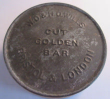 Load image into Gallery viewer, CUT GOLDEN BAR ONE OUNCE TOBACCO TIN W.D &amp; H.O WILLS BRISTOL &amp; LONDON
