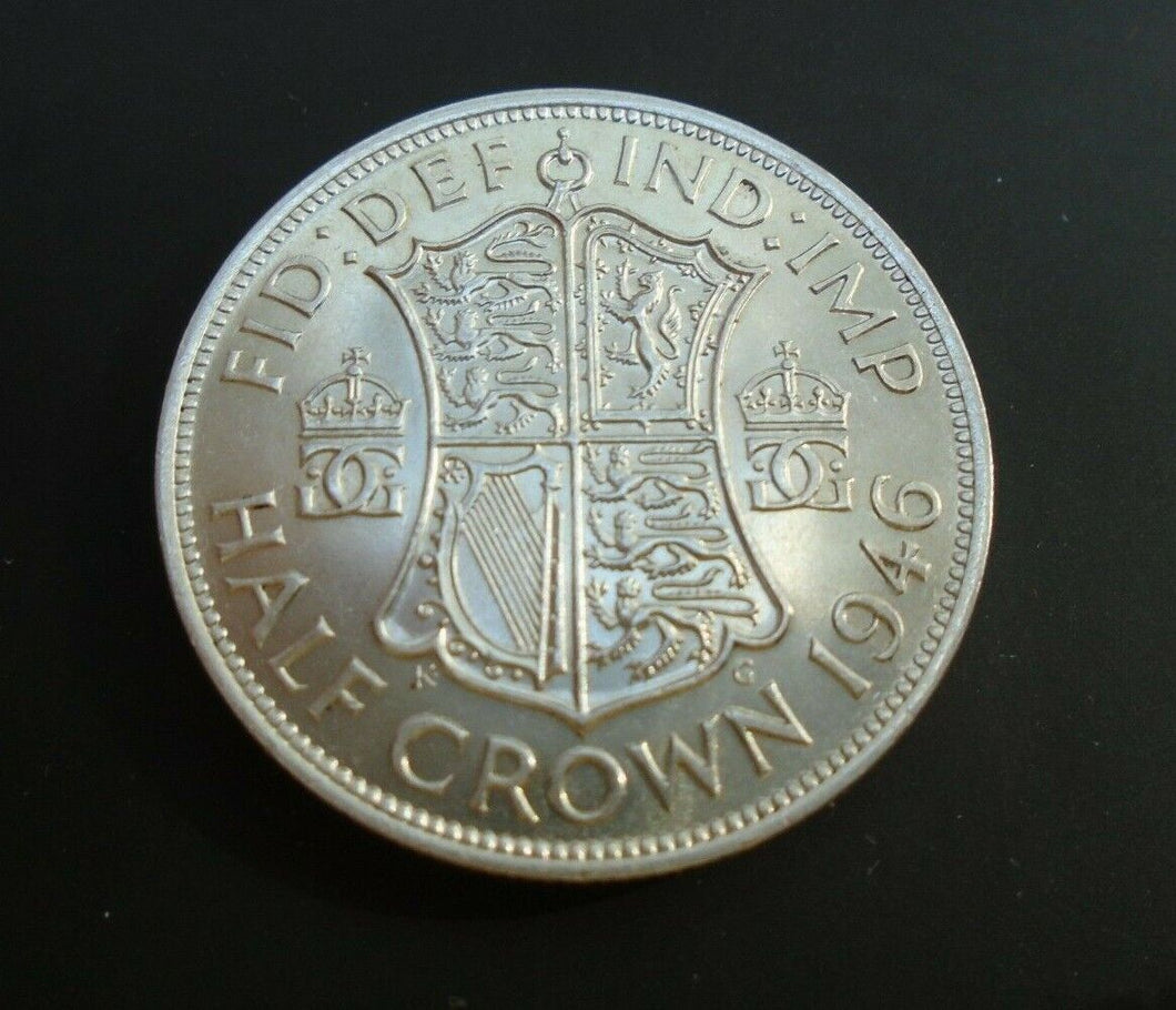 1946 KING GEORGE VI BARE HEAD 1 SILVER HALF CROWN ref SPINK 4080 A4