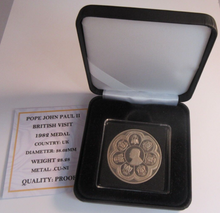 Load image into Gallery viewer, 1982 POPE JOHN PAUL II BRITISH VISIT PROOF MEDAL WITH BOX &amp; COA
