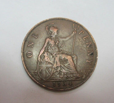1934 KING GEORGE V BRONZE PENNY SPINK REF 4055 DARKEND BY THE MINT CA5