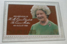 Load image into Gallery viewer, 1980 HM QUEEN ELIZABETH THE QUEEN MOTHER&#39;S 80TH BIRTHDAY 5 MNH STAMPS/INFO SHEET
