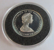 Load image into Gallery viewer, 1973 QEII COAT OF ARMS SILVER PROOF BAHAMA ISLANDS $5 COIN WITH COA
