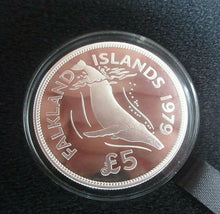 Load image into Gallery viewer, 1979 ROYAL MINT FALKLAND ISLANDS £5 &amp; £10 CONSERVATION SILVER PROOF COIN SET cc1
