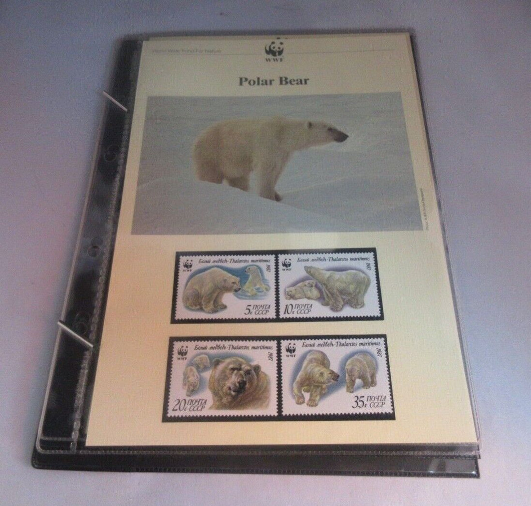 Polar Bear WWF Info Sheets Exclusive Stamps from Russia and FDC's