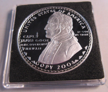 Load image into Gallery viewer, 2003 HAWAII SESQUINCENTENNIAL PROOF HALF DOLLAR RESTRIKE IN QUAD CAPSULE &amp; FLIP
