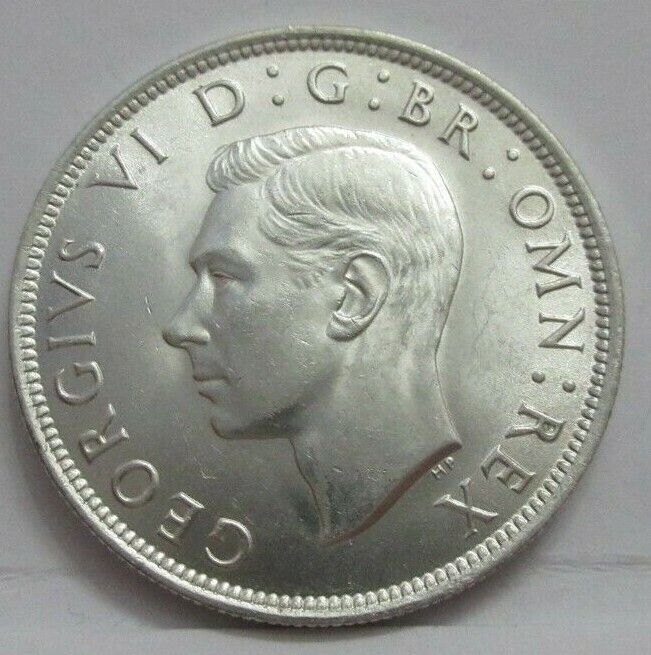 1945 GEORGE VI SILVER HALF CROWN SPINK REF 4080 UNC QUAD CAP BOXED WITH COA A1