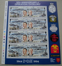 Load image into Gallery viewer, 1944-1994 50TH ANNIVERSARY OPERATION OVERLORD ALLIED NAVEL EXPE FORCE STAMPS MNH
