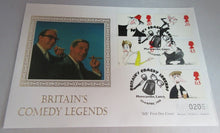 Load image into Gallery viewer, 1998 BRITAINS COMEDY LEGENDS SILK COLLECTION FIRST DAY COVER INFOCARD ALBUMSHEET
