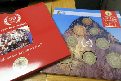 1967 - 2017 Gibraltar 8 Coin set 50th Anniversary Of The Referendum only 1000