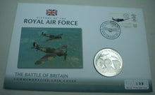 Load image into Gallery viewer, 2008 BATTLE OF BRITAIN, HISTORY OF THE ROYAL AIR FORCE PROOF £5 COIN COVER PNC
