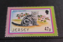 Load image into Gallery viewer, QUEEN ELIZABETH II  JERSEY DECIMAL STAMPS CATS X 3 MNH IN STAMP HOLDER
