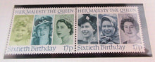 Load image into Gallery viewer, 1986 QUEEN ELIZABETH II 60TH BIRTHDAY VARIOUS STAMPS &amp; ALBUM SHEET
