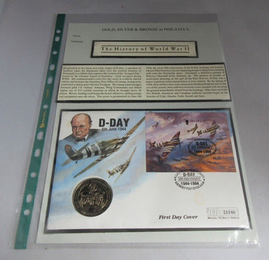 1994 D-DAY ANNIVERSARY BAILIWICK OF GUERNSEY TWO POUND COIN FIRST DAY COVER PNC