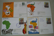 Load image into Gallery viewer, 1974-1975 THE ZAIRE RIVER EXPEDITION 11 X FIRST DAY POSTAL STAMP COVERS
