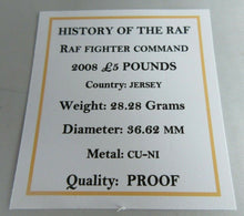 Load image into Gallery viewer, 2008 HISTORY OF THE RAF FIGHTER COMMAND PROOF £5 FIVE POUND CROWN BOX COA
