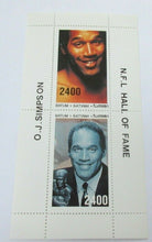 Load image into Gallery viewer, NFL HALL OF FAME O J SIMPSON 2 X STAMPS MNH
