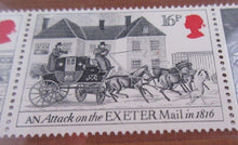 Load image into Gallery viewer, 1984 ROYAL MAIL SPEED, REGULARITY &amp; SECURITY 5 MNH STAMPS &amp; PAPERBACK BOOK
