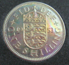 Load image into Gallery viewer, 1953 QUEEN ELIZABETH II PROOF ENGLISH ONE SHILLING COIN IN CAPSULE WITH COA
