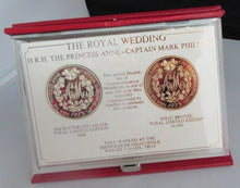 Load image into Gallery viewer, 1973 THE ROYAL WEDDING PRINCESS ANNE &amp; CAPTAIN MARK PHILIPS MEDALLION SET OF TWO
