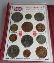 Load image into Gallery viewer, GB THE LAST STERLING COINS £.S.D &amp; THE FIRST DECIMAL ISSUE &amp; ROYAL MINT RED BOOK
