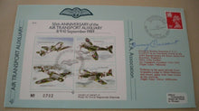 Load image into Gallery viewer, 1989 50th ANNIV AIR TRANSPORT AUXILIARY W/C C.F.CURRENT SIGNED FLOWN STAMP COVER
