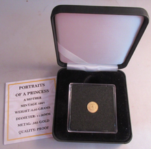 Load image into Gallery viewer, 1997 PORTRAITS OF A PRINCESS A MOTHER MINITURE MEDAL .585 GOLD PROOF BOX &amp; COA
