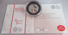 Load image into Gallery viewer, BEATRIX POTTER BENJAMIN BUNNY 2017 S/PROOF FIFTY PENCE WITH COA ROYAL MINT BOX
