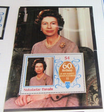 Load image into Gallery viewer, 1986 QUEEN ELIZABETH II 60TH BIRTHDAY NUKULAELAE TUVALU STAMPS &amp;ALBUM SHEET
