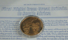 Load image into Gallery viewer, History of Man in Flight 1973 Gold Plated Bronze Scarce Medals + Info Sheet
