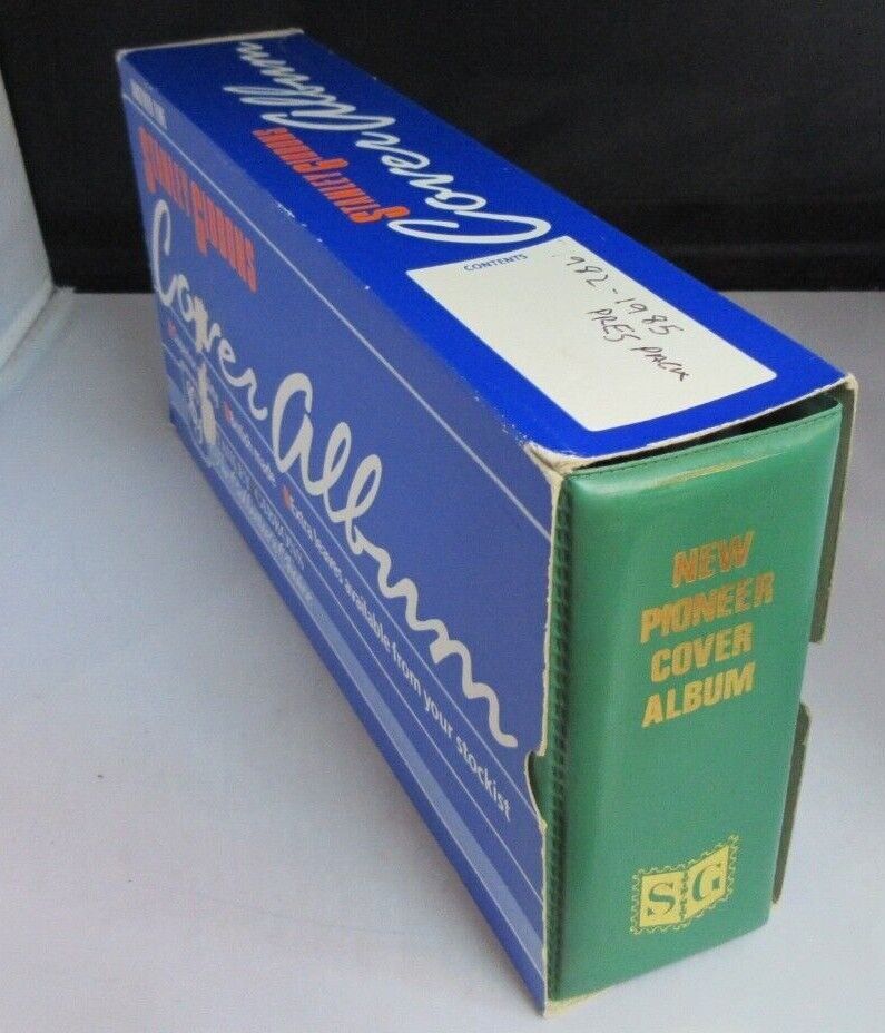 STANLEY GIBBONS PADDED ALBUM WITH 28 PAGES TO HOLD 56 PNC'S & OUTER BOX/COVER