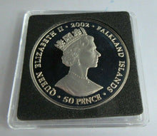 Load image into Gallery viewer, 2002 QEII GOLDEN JUBILEE CORONATION 50P CROWN COLOURED PROOF BOX &amp; COA
