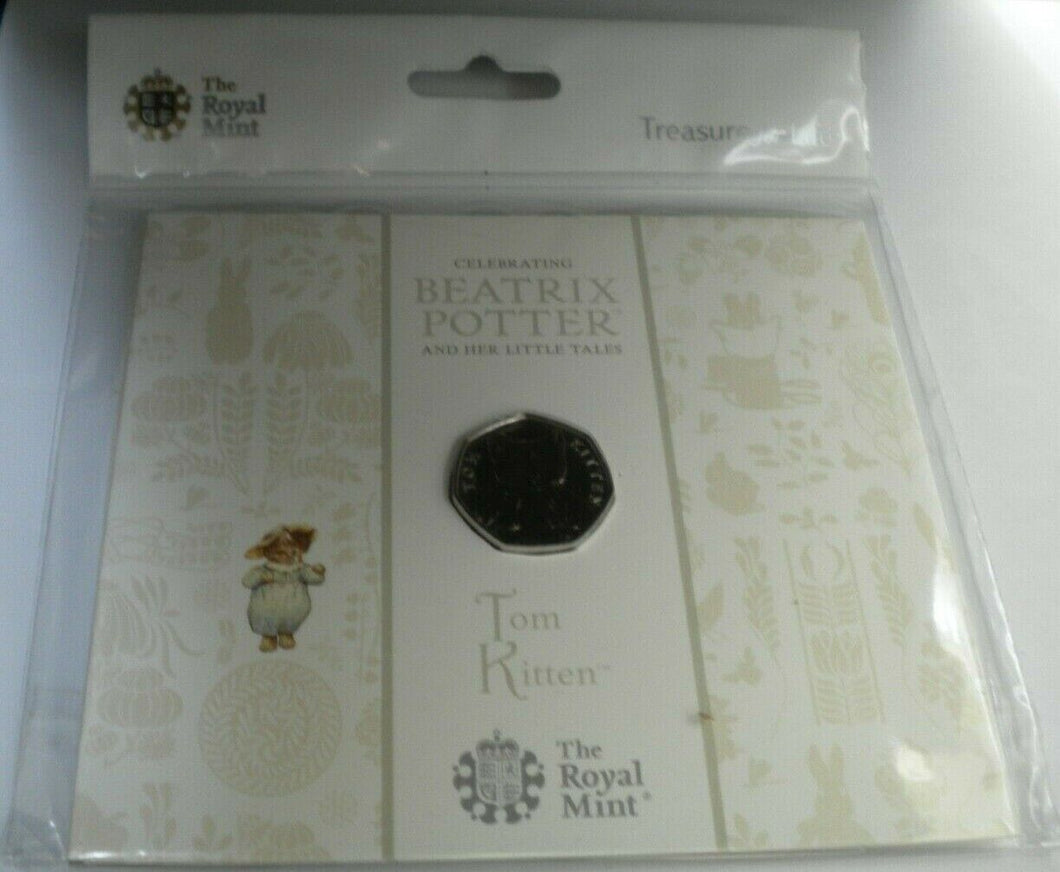 BEATRIX POTTER TOM KITTEN 2017 BU FIFTY PENCE IN SEALED ROYAL MINT PACK