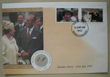 Load image into Gallery viewer, 1947-1997 ENGAGEMENT &amp; GARDEN PARTY QEII &amp; PRINCE PHILIP DOUBLE STAMP COVER
