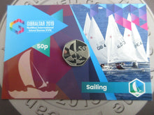 Load image into Gallery viewer, 2019 Gibraltar Island Games BUnc Numbered Coin Packs 50p £1 and £2 Limit 2019
