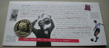 Load image into Gallery viewer, 1966-2006 BOBBY MOORE ENGLAND WORLD CUP HERO MEDAL COVER PNC &amp; INFO CARD
