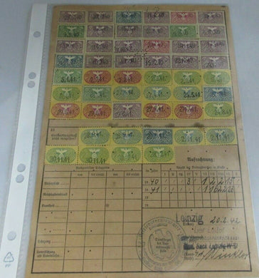 1940 - 1941 WWII GERMANY Invalidenvers REVENUE STAMPBOOK & STAMPS LEIPZIG