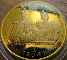 Load image into Gallery viewer, 2000 SILVER &amp; GOLD PLATED PROOF ISLE OF MAN 1 CROWN COIN THE Royal visit
