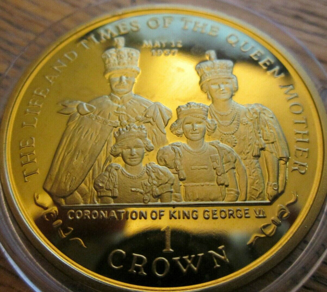 2000 SILVER & GOLD PLATED PROOF ISLE OF MAN 1 CROWN COIN THE Royal visit