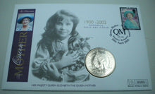 Load image into Gallery viewer, 1900-2002 HER MAJESTY QUEEN ELIZABETH THE QUEEN MOTHER MEMORIAL £5 COINCOVER PNC
