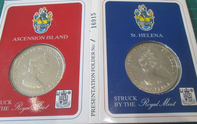 UK 1984 Ascension Island & St HELENA 50p Crown 2 COIN PACK BUnc